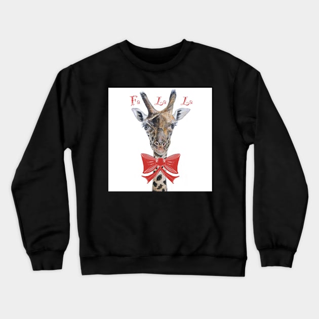 Christmas Giraffe Crewneck Sweatshirt by Artanna